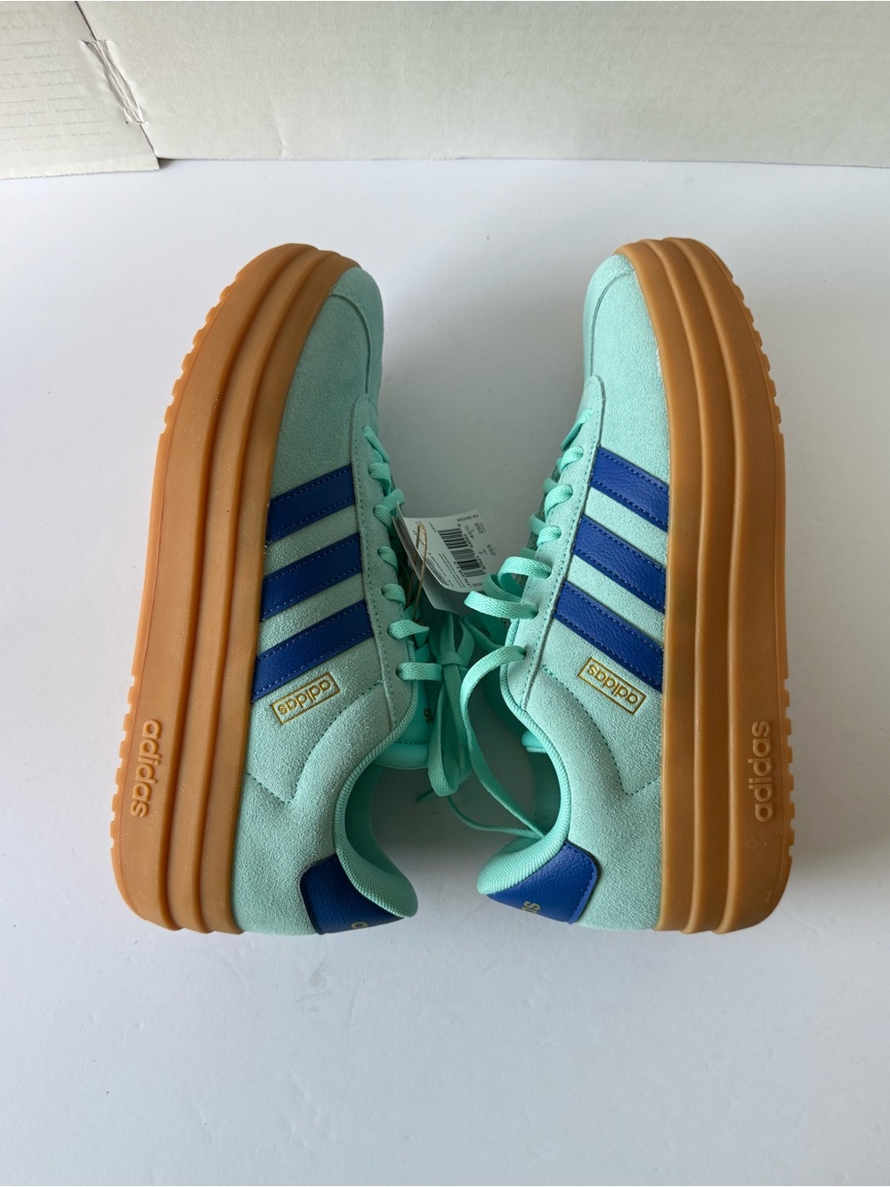Adidas VL Court Bold Women’s Size 8.5 Platform Sneakers Aqua RoyalBlue JS3813NEW - Picture 4 of 9